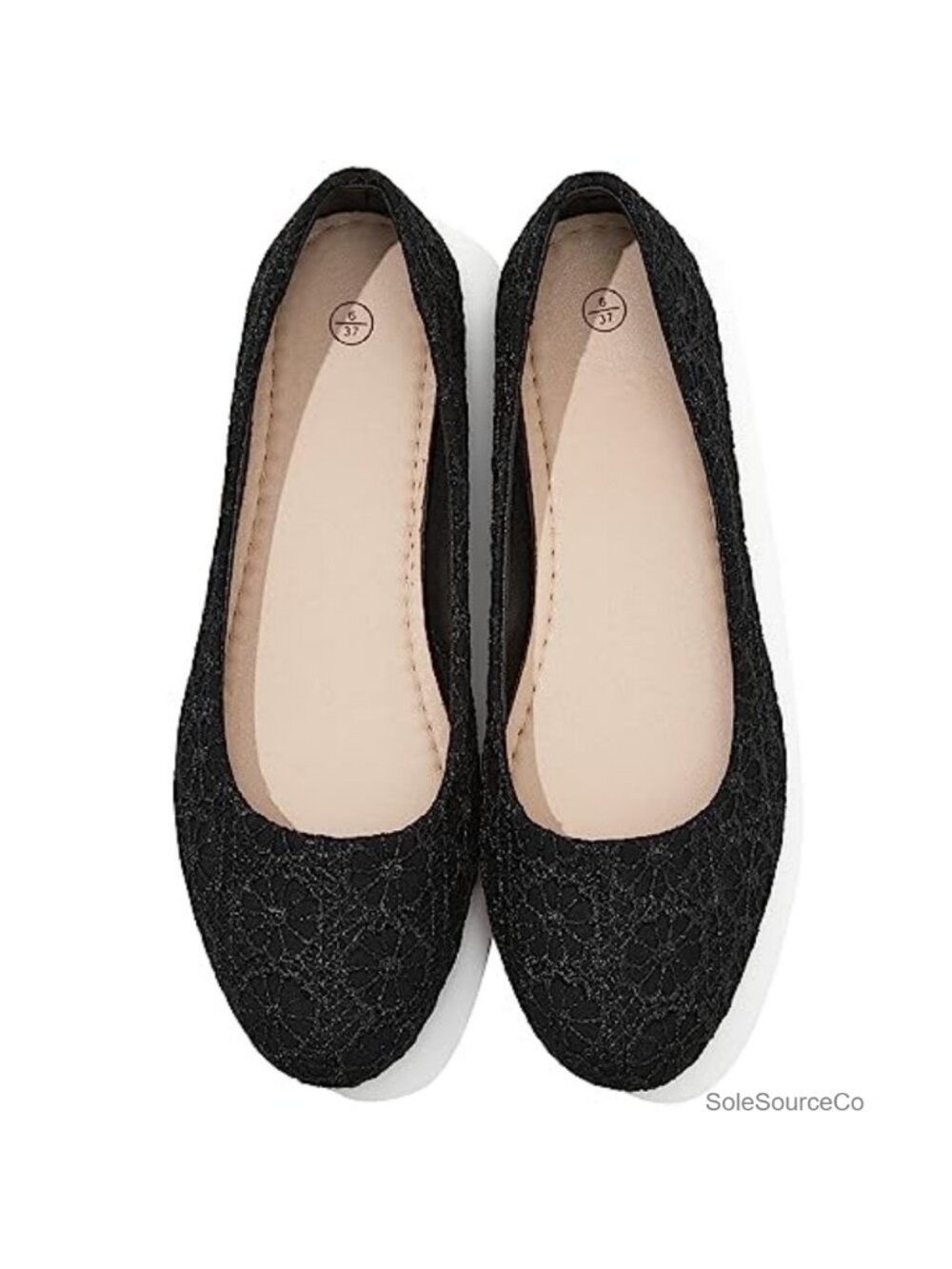 Women's Lace Ballet Flats for Wedding Dressy Slip On Shoes Fashion Round Toe